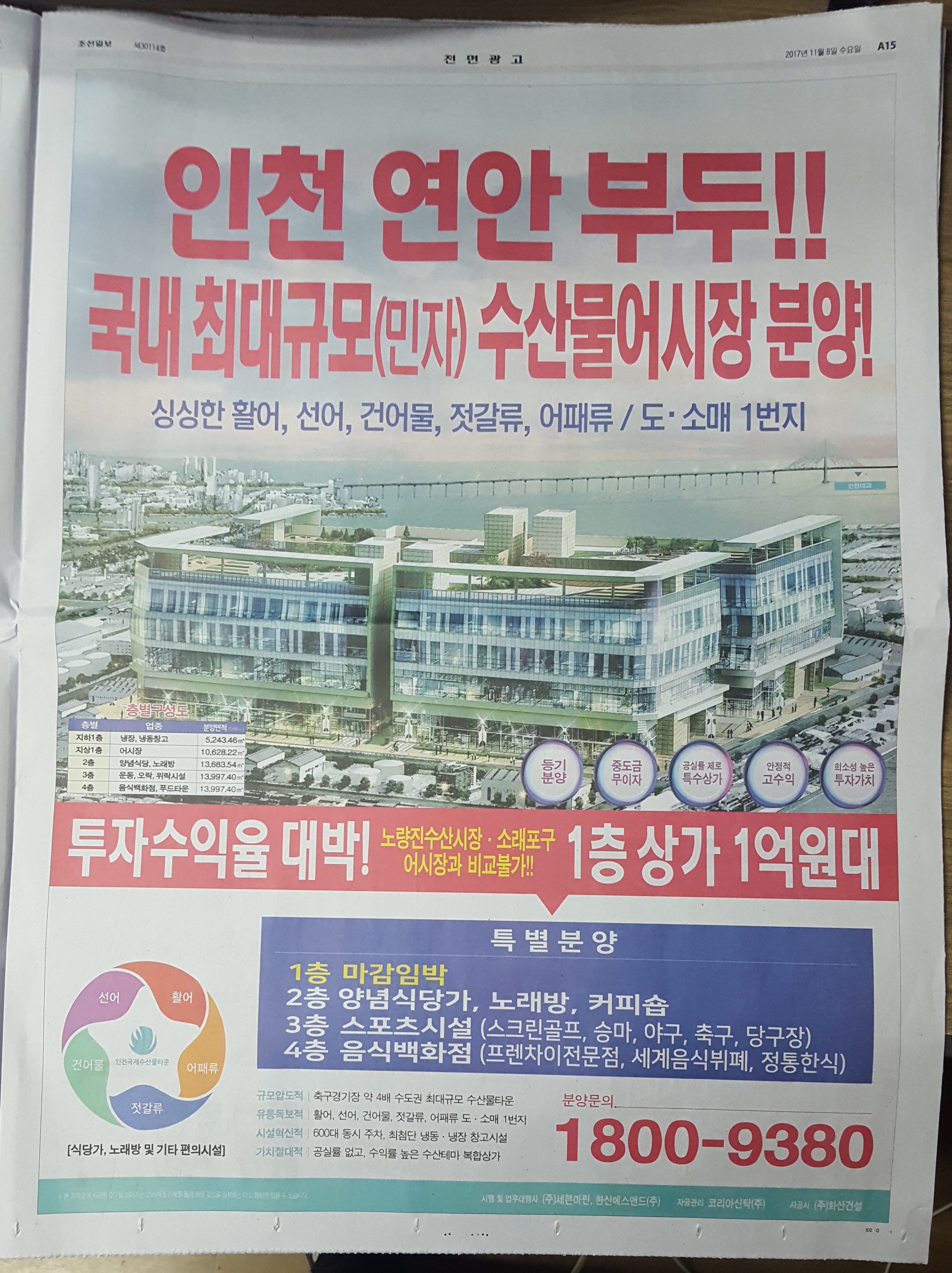 11월 8일 조선일보 A15 인천 연안 부두 수산물어시장 - 전면.jpg
