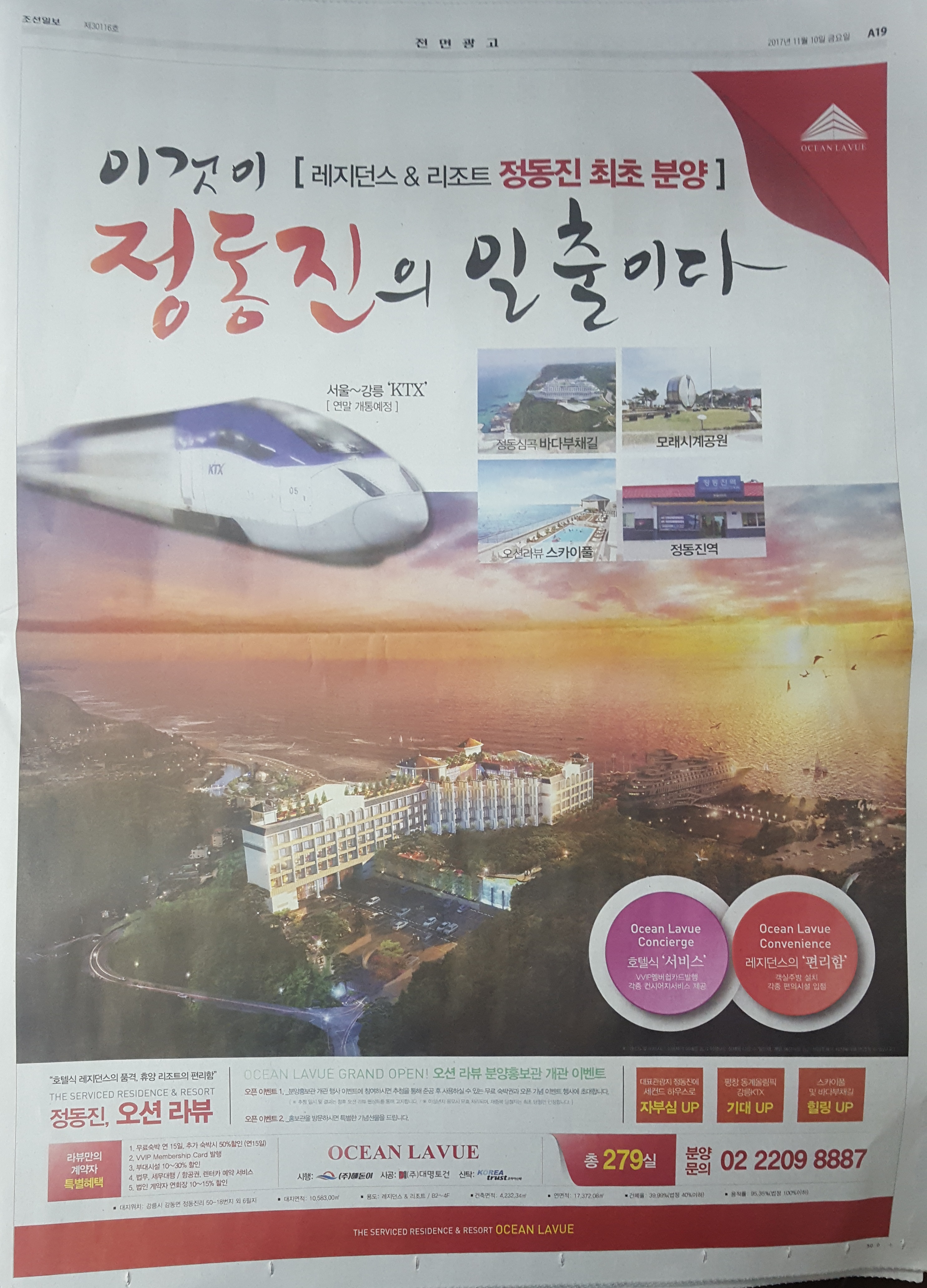 11월 10일 조선일보 A19 정동진  오션 라뷰 - 전면.jpg
